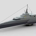 Modern Warship Featuring Sleek Aerodynamic Hull And Prominent Command Bridge Structure 3d model