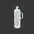Rusty Red Fire Extinguisher With Black Top Knob And Metal Handle