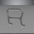 White Metal Handrail With Modern Sleek Design On Reflective Black Surface For Home Decor