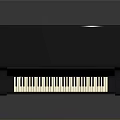 Black Upright Piano With Shiny Surface Classic Design And White Keys
