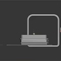 Gray Industrial Platform With Metal Frame Conveyor Belt And Control Panel