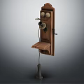 Vintage Wooden Wall Mounted Telephone With Classic Receiver And Dial Design