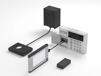 Advanced Computer Terminal System With Keypad Card Reader Display And Control Unit 3d model