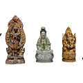 Traditional Cultural Sculpture Carving Featuring Various Religious Figures And Intricate Artistic Details