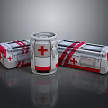 First Aid Medical Kits With Red Cross Symbols In Various Shapes And Straps