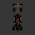 Renault Formula Race Car Black Red Gold Livery With Clear Total ESPN Logos Streamlined Design
