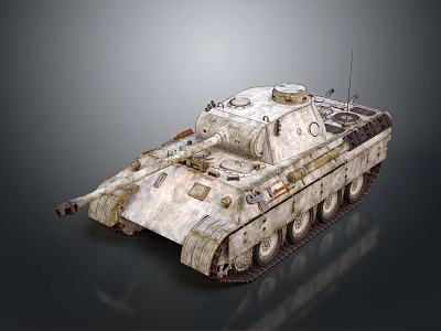 Armored Military Tank With Camouflage Paint Cannon Tracks And Detailed Design 3d model