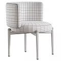 Minimalist Beige Boucle Upholstered Side Chair With Solid Natural Wood Legs For Dining Room