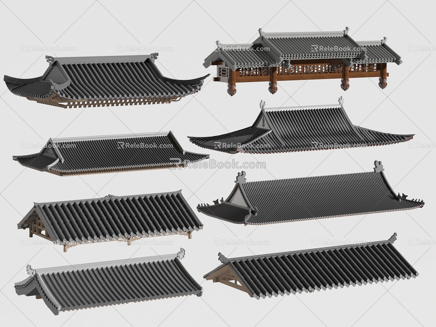 Chinese Eaves Roof 3d model