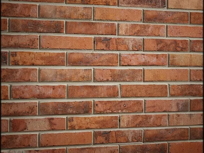 Rustic Red Brick Wall With Classic Pattern And Textured Surface Design 3d model