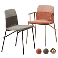 Modern Single Chair With Velvet Upholstery Gray Orange Tones And Metal Legs Design