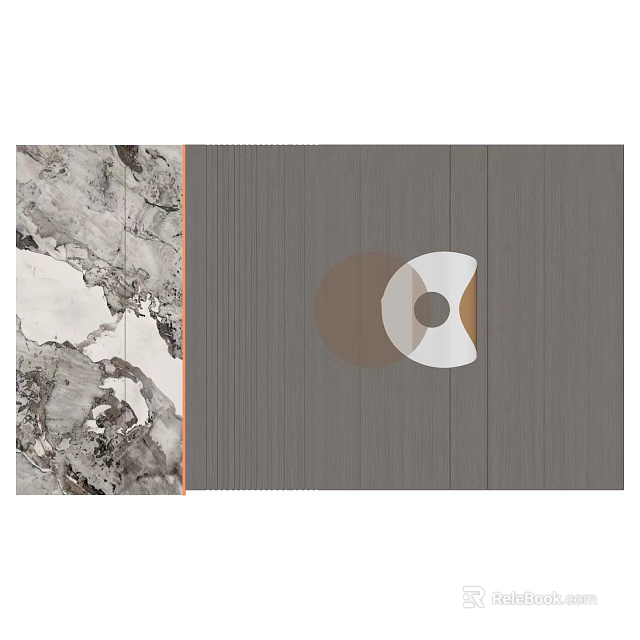 Modern Sofa Background Wall Design With Wooden Panels And Textured Accent 3d model 