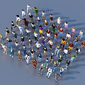 Large Group Of People Gathered Together With Diverse Clothing And Various Poses