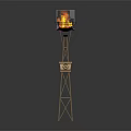 Sports Equipment Torch Stand With Flaming Top And Tower Structure For Events