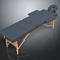 Medical Equipment Foldable Examination Table with Black Padding Headrest and Wooden Frame