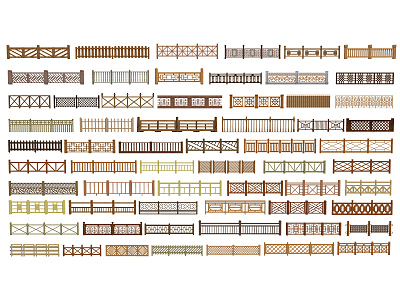 New Chinese style guardrail railing fence combination model