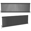 Black Metal Column Radiators With Modern Vertical Design For Home Heating Systems 3d model