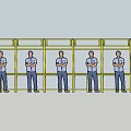 Industrial Equipment Featuring Metal Frames Green Panels And Workers In Operation