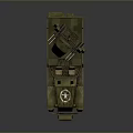 Green Military Tank with Tracked Wheels Multiple Machine Guns and White Star Insignia