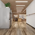 Modern Hospital Outpatient Ward Interior With Comfortable Beds Cabinets And Green Plants