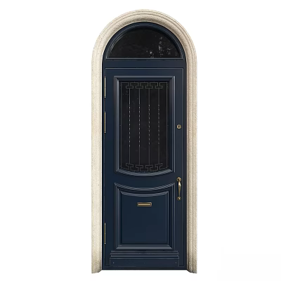 Retro swing door ring entrance cornice door frame beam 3d model