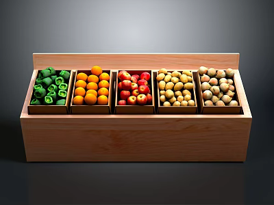 Wooden Storage Box With Multiple Compartments For Organizing Household Items 3d model