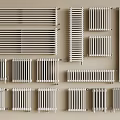 White Wall Mounted Radiators With Various Styles And Classic Designs 3d model