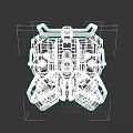 3D Model Mechanical Weapon Component With Metal Gear And Joint Structure