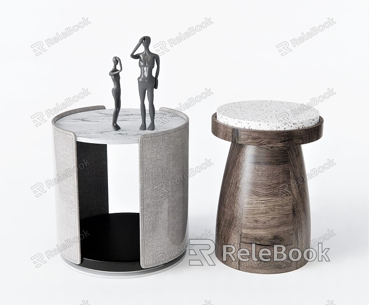 Modern Round Table Side Table Coffee Table Ornaments Side Table Round Side Table Stool Log Stool model