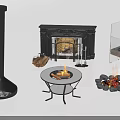 Different Fireplace Types Traditional Hanging Tabletop and Glass Screen with Flames and Firewood