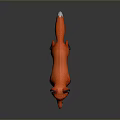 Red Fox 3D Model Standing With Orange Fur White Underbelly Black Legs And Open Mouth