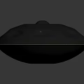 Handpan Musical Percussion Instrument Dark Metallic Round Body With Central Hole And Silver Rim