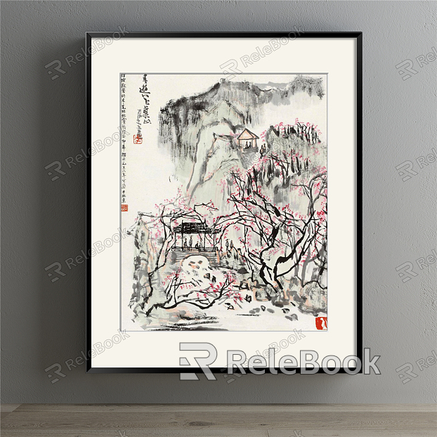 New Chinese Landscape Painting Black and White Hallway Landscape Decoration Painting model