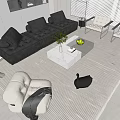Modern Sofa Coffee Table Combination Sofa 3d model