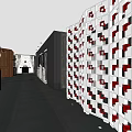 Modern Elevator Hallway Design With Wooden Walls White Doors And Pendant Light