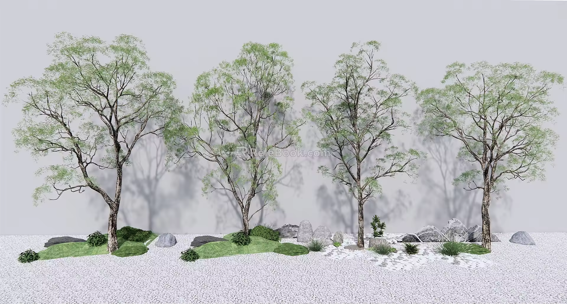 Modern Tree Landscape Tree Arbor Trees Stone 3d model