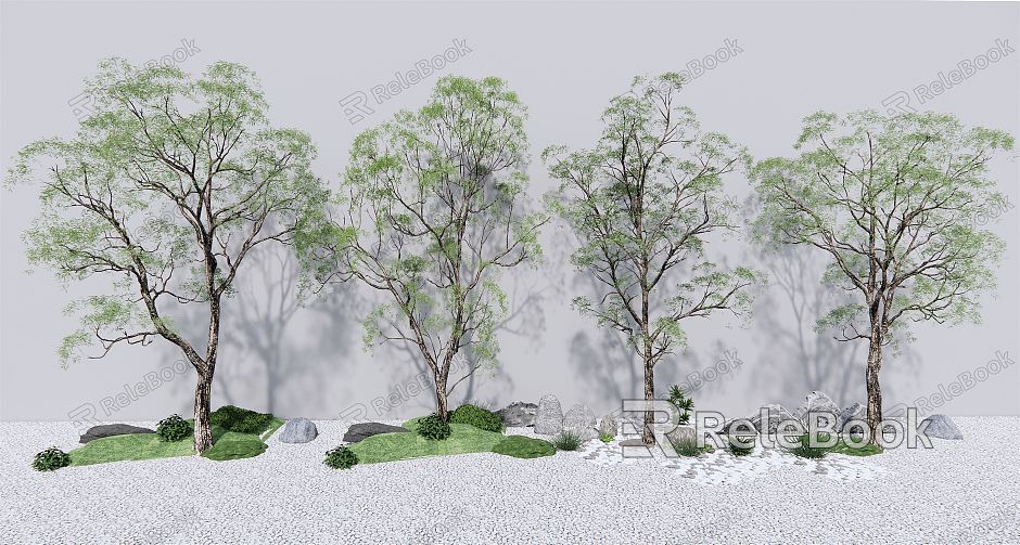 Modern Tree Landscape Tree Arbor Trees Stone model