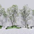 Modern Tree Landscape Tree Arbor Trees Stone 3d model