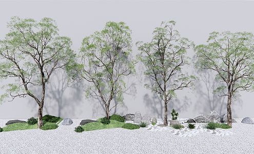 Modern Tree Landscape Tree Arbor Trees Stone 3d model