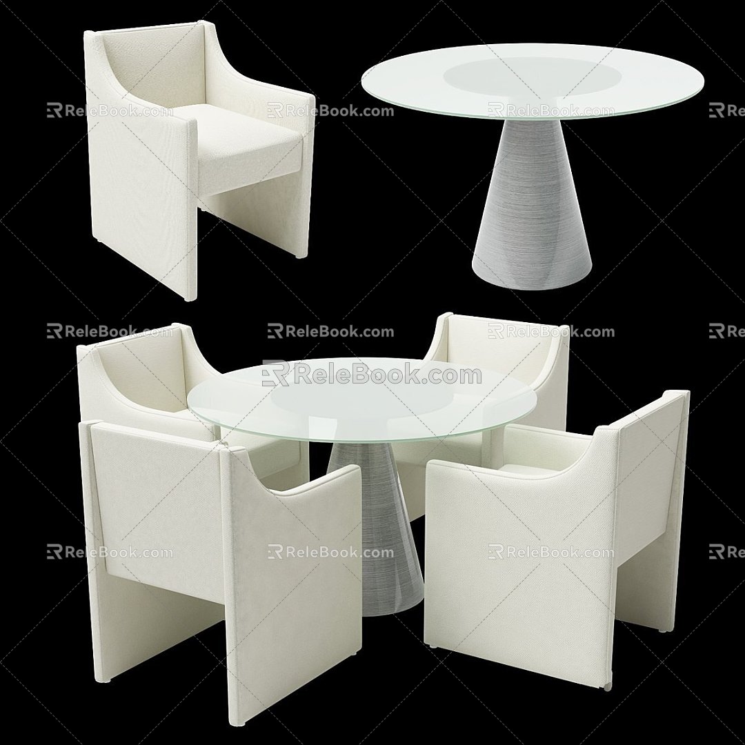 Modern Table and Chair Combination Mitchell Kim Bob Williams Round 3d model