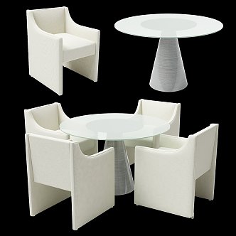 Modern Table and Chair Combination Mitchell Kim Bob Williams Round 3d model