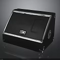 Black Electronic Audio Speaker With Silver Trim And Brand Logo Design