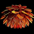 Unique Shaped Pendant Light With Leaf Inspired Design And Orange Yellow Hues
