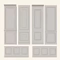 White Hinged Doors With Various Panel Designs For Interior Home Decoration 3d model