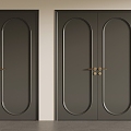 Modern Middle Ancient Style Double Door Single Door Swing Door Wooden Door 3d model