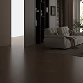 Modern White Sofa And Coffee Table Set With Decorative Pillows Throw Blanket And Plant