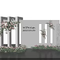 Elegant Floral Installation With White Screen And Pink White Flowers Decor
