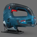 BOSCH Blue And Black Electric Jigsaw With Red Button Handle And Metal Blade