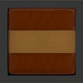 Modern Sofa Stool With Wooden Legs And Red Orange Striped Cushion