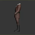 Red Military Style Costume With Coat Pants Black Belt And Black Boots White Lining